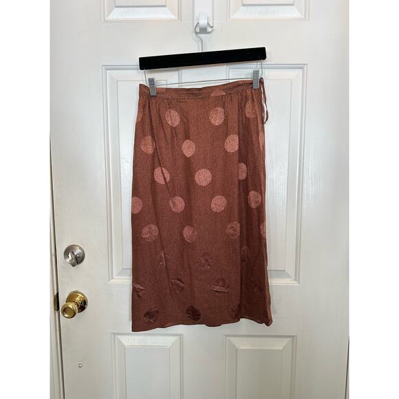 Vintage Raul Blanco Skirt and Top Set Silk Brown Size 8 - Picture 6 of 10